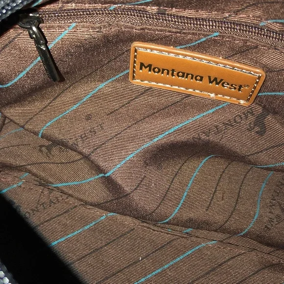 Montana West Black Faux Leather Embroidered Sugar Skull Satchel Crossbody NWT - Picture 14 of 16